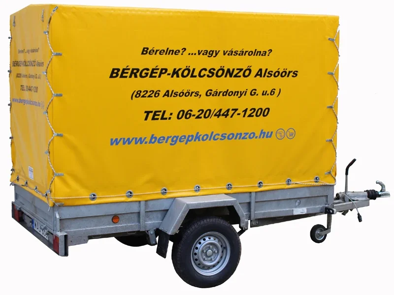 Németh NLO11T ponyvás utánfutó – 750 kg bérlés – Alsóörs