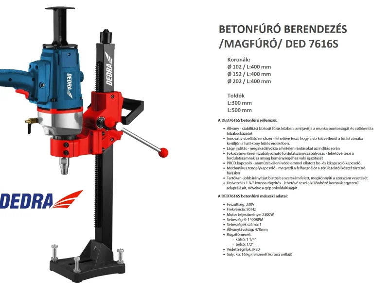 Állványos koronafúró / magfúró berendezés bérlés Miskolcon