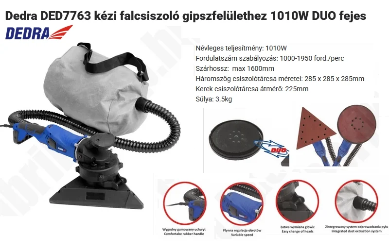 Dedra DED7763 kézi falcsiszoló bérlés Miskolcon
