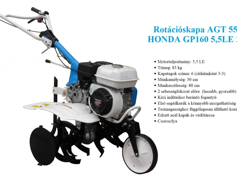 AGT 5580 Honda GP160 rotációs kapa bérlés Miskolcon