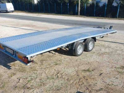 Autószállító trailer 5.5m ferde 3.5t bérlés kölcsönzés Budapest