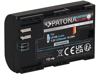 PATONA LP-E6 akkumulátor (USB-C) (2.250mAh) bérlés Budapesten