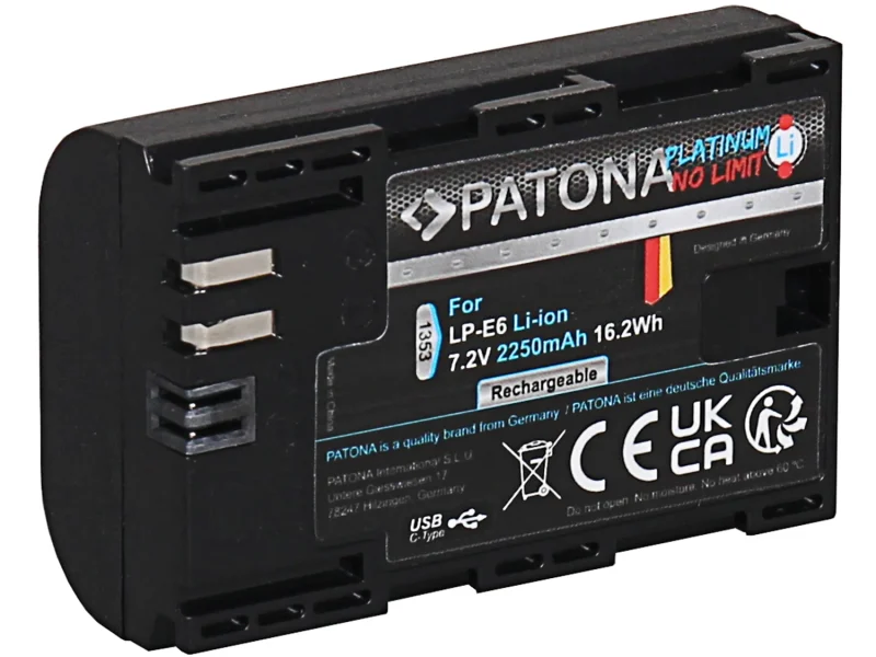 PATONA LP-E6 akkumulátor (USB-C) (2.250mAh) bérlés Budapesten
