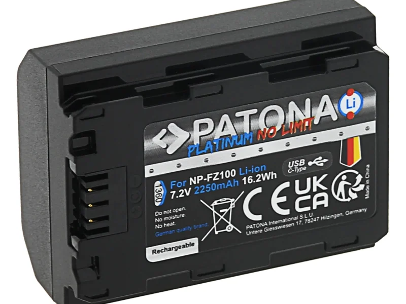 PATONA NP-FZ100 PLATINUM akkumulátor (USB-C) (2.250mAh) (for Sony) – bérelhető Budapesten