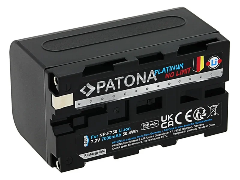 Patona NP-F750 akkumulátor (7.000mAh) (USB-C) – bérelhető Budapesten