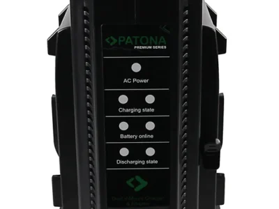 PATONA V-Mount PREMIUM DUAL akkumulátortöltő (+ 4Pin XLR tápkábel) – bérelhető Budapesten