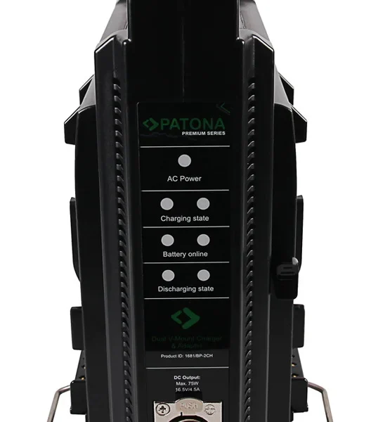 PATONA V-Mount PREMIUM DUAL akkumulátortöltő (+ 4Pin XLR tápkábel) – bérelhető Budapesten