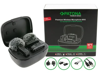 PATONA M16 mikrofon (2TX + 1RX + Charging Case) bérlés Budapesten