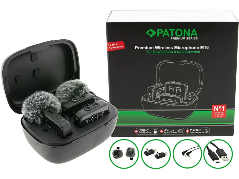 PATONA M16 mikrofon (2TX + 1RX + Charging Case) bérlés Budapesten
