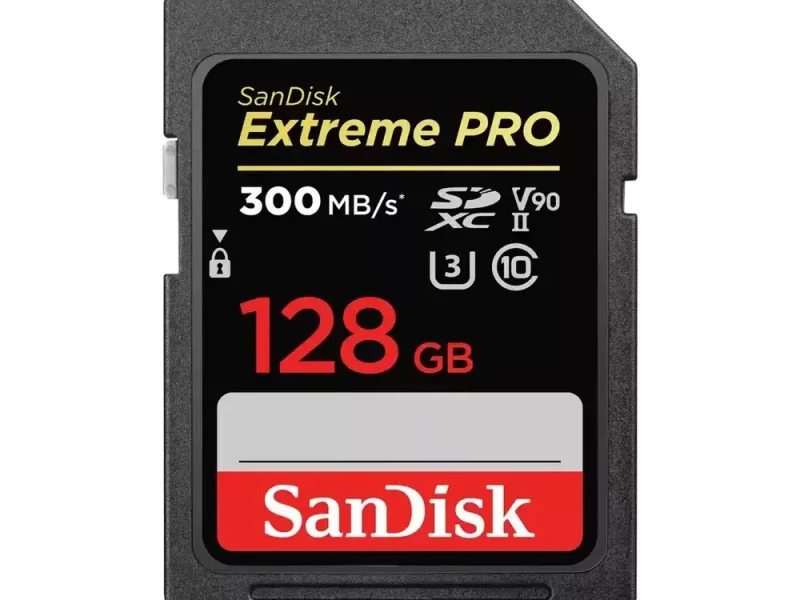 SanDisk Extreme® PRO® SDXC™ 128GB memóriakártya (8K) (UHS-II) (U3) (V90) (300MB/s) bérlés Budapesten