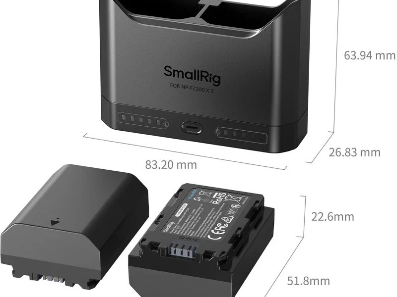 SmallRig 5483 DUAL KIT akkumulátortöltő (+ 2x SmallRig / Sony NP-FZ100) – bérelhető Budapesten