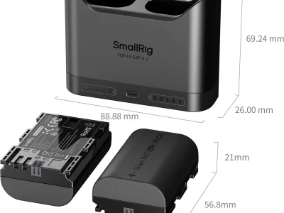SmallRig 5485 DUAL KIT akkumulátortöltő // Battery Charger (+ 2x SmallRig LP-E6P) bérlés Budapesten