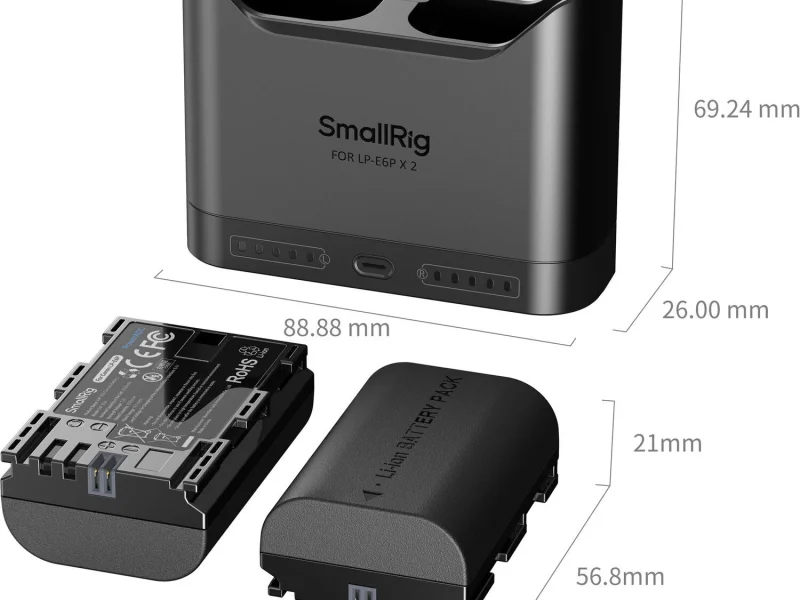 SmallRig 5485 DUAL KIT akkumulátortöltő // Battery Charger (+ 2x SmallRig LP-E6P) bérlés Budapesten